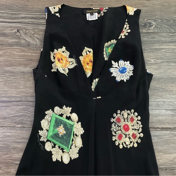 Roberto Cavailli Silk Jewel Dress - Picture 3 of 8